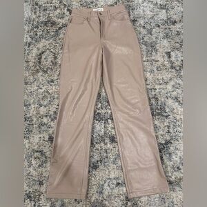 Abercrombie & Fitch Beige Faux Leather Pants